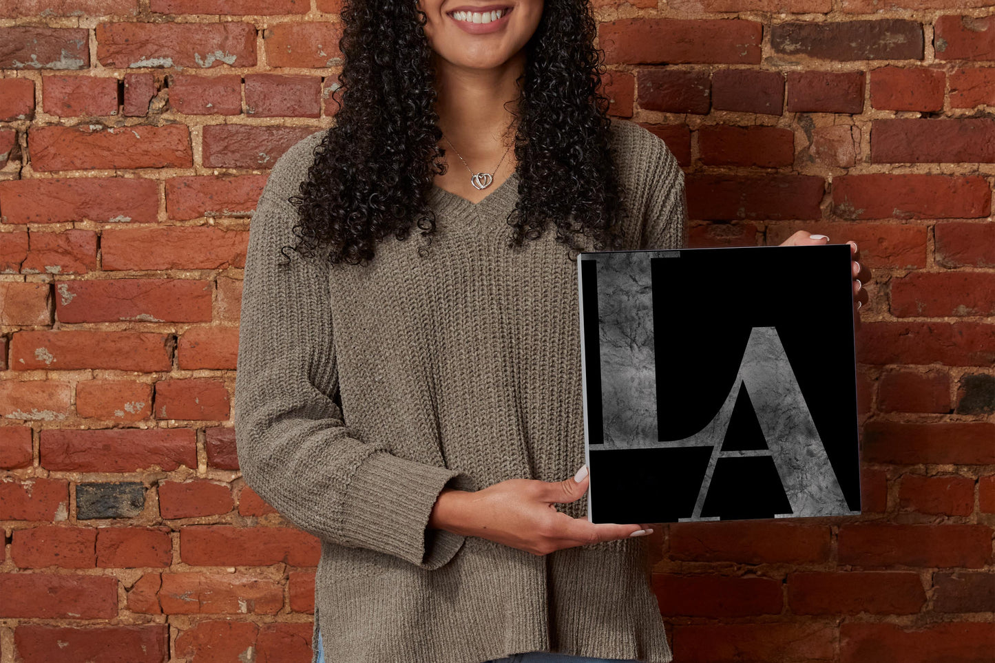 Modern Black Louisiana Initials | Wood Block | Eaches | Min 2