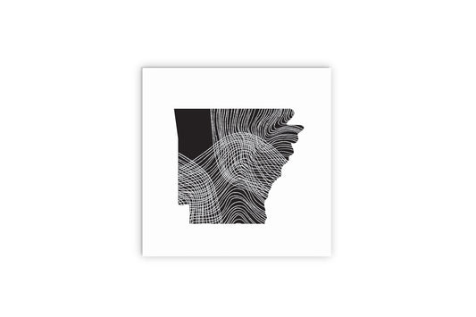 B&W Minimalist Arkansas Fluid Lines | Wood Sign | Eaches | Min 2