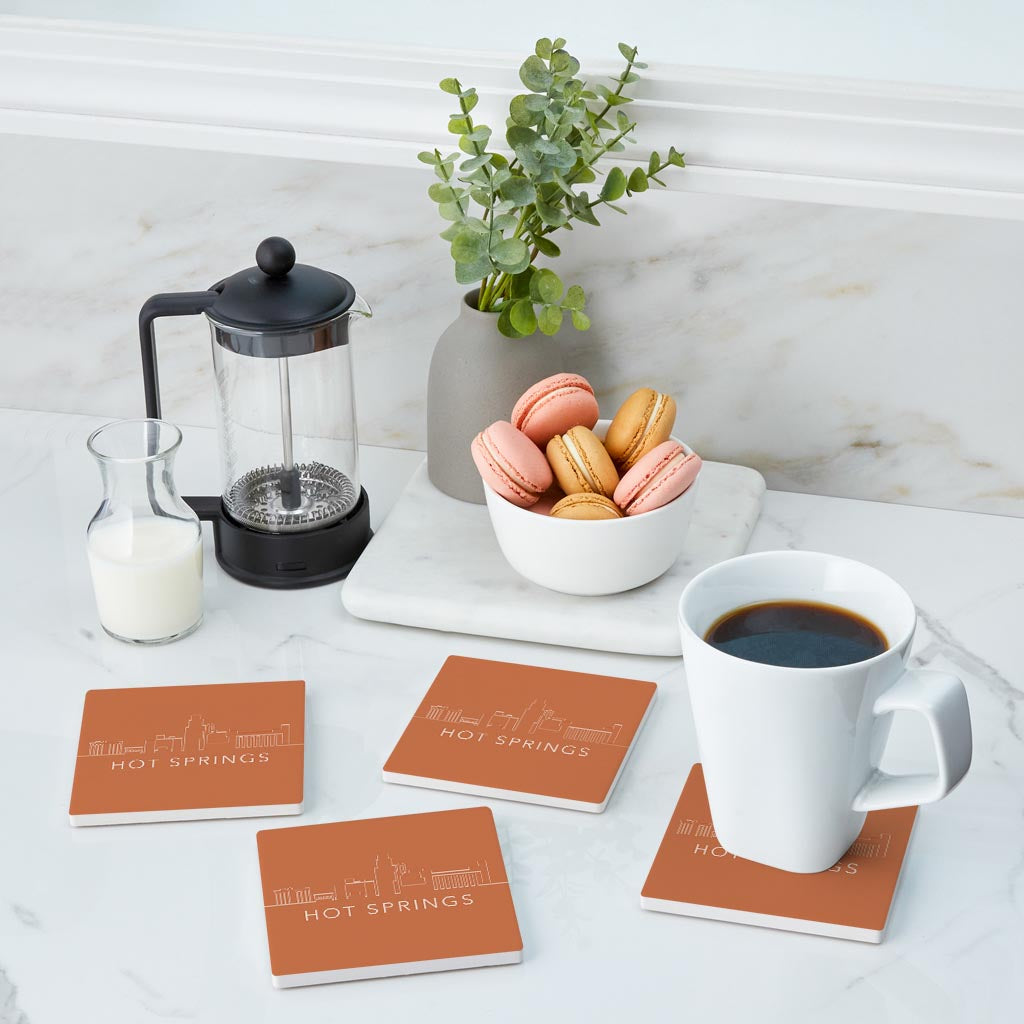 Modern Minimalist Arkansas Hot Springs | Absorbent Coasters | Set of 4 | Min 2