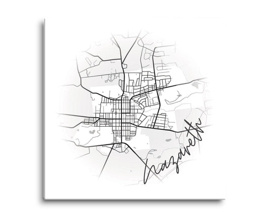 Minimalistic B&W Pennsylvania Nazareth Circle Map | Hi-Def Glass Art | Eaches | Min 2