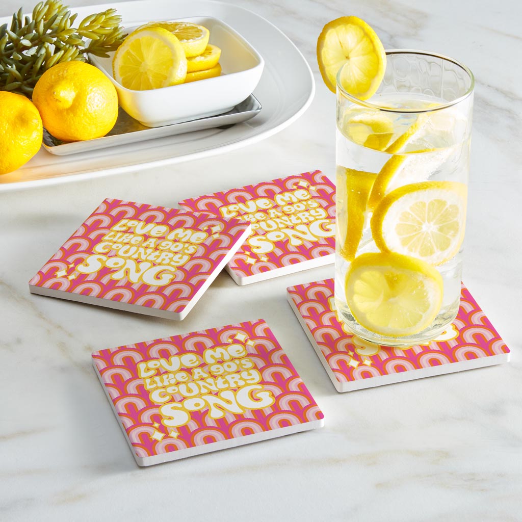 90S Country Song| Absorbent Coasters | Set of 4 | Min 2