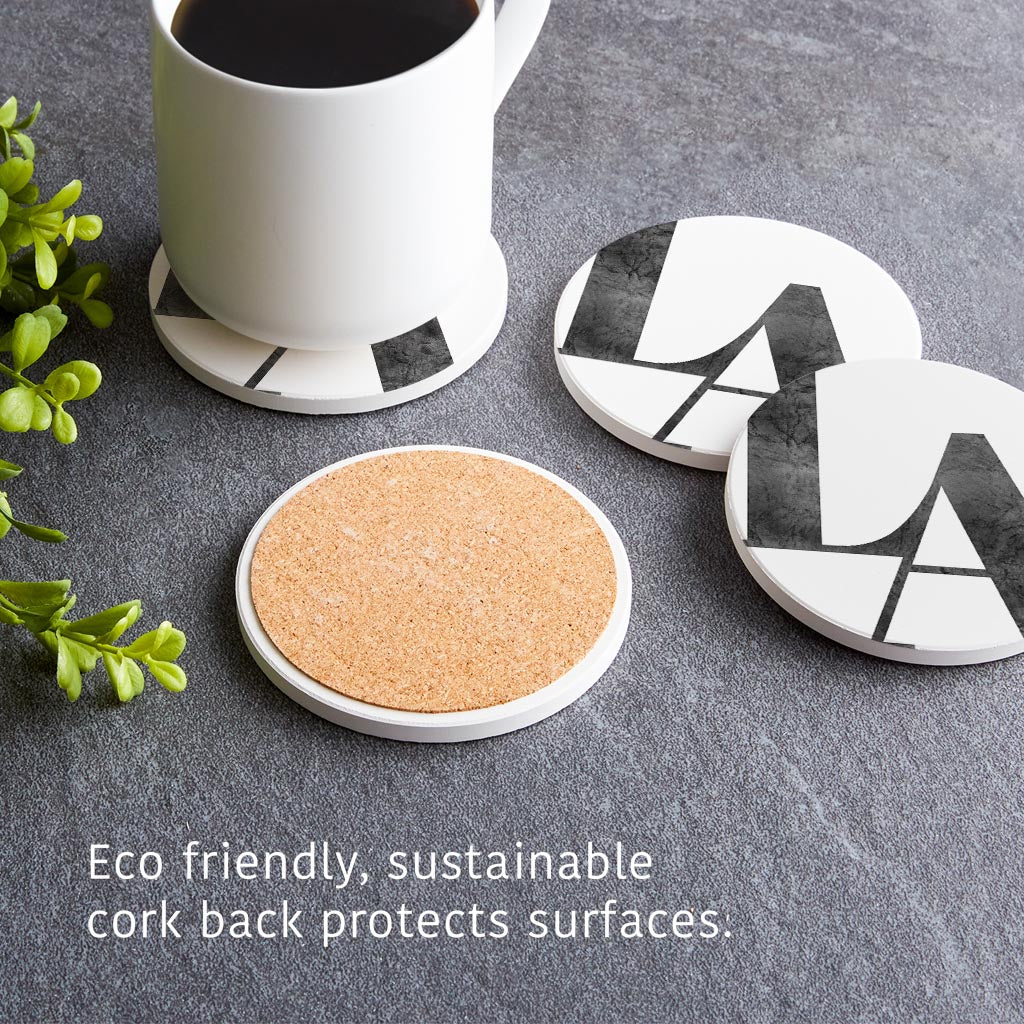 Modern White Louisiana Initials | Absorbent Coasters | Set of 4 | Min 2
