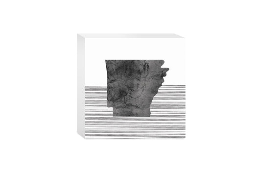B&W Minimalist Arkansas Lines | Wood Block | Eaches | Min 4