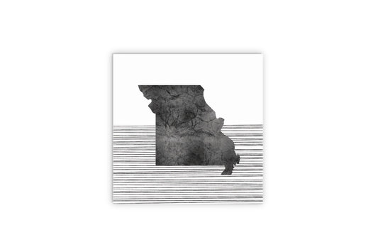 Minimalist B&W Missouri State With Straight Lines | Wood Sign | Eaches | Min 2