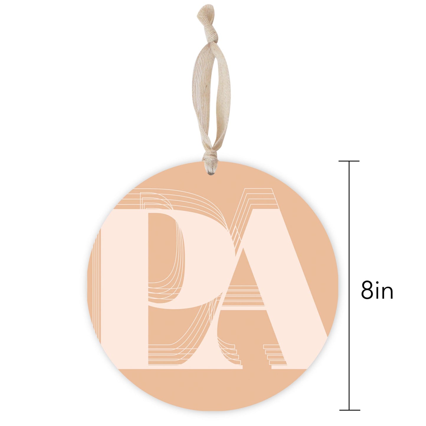 Modern Minimalist Pennsylvania Pa Initials Light | Wood Ornament | Eaches | Min 1
