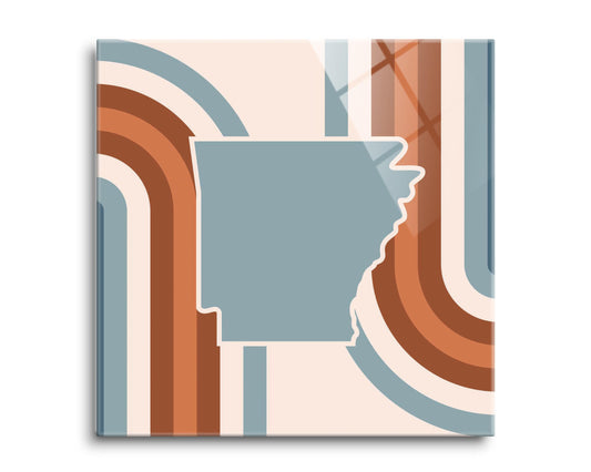 Modern Minimalist Arkansas Retro State Shape | Hi-Def Glass Art | Eaches | Min 2