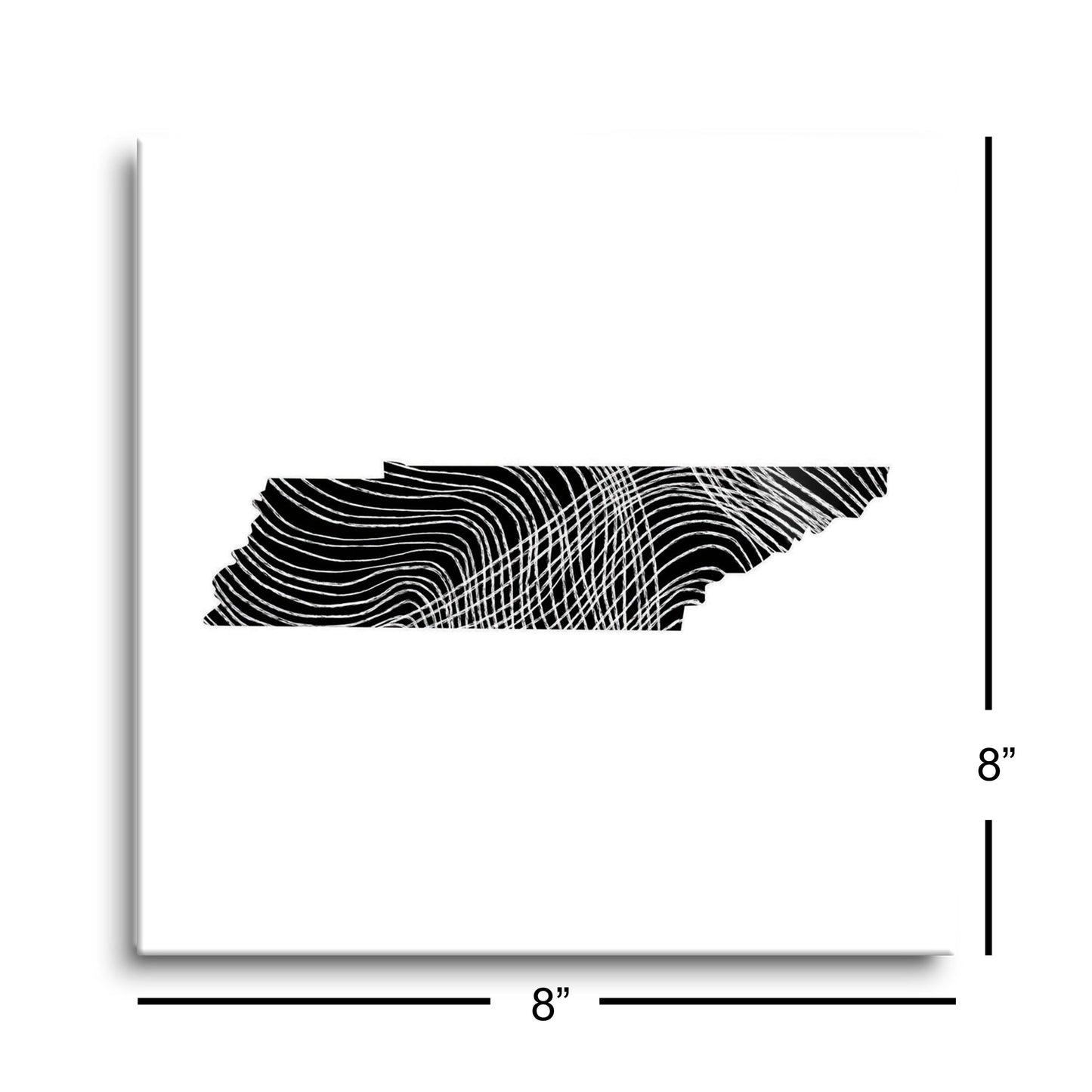 Minimalist B&W Tennessee State Shape | Hi-Def Glass Art | Eaches | Min 2