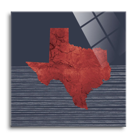 Modern Minimalist Texas Straight Line State Shape | Hi-Def Glass Art | Eaches | Min 1