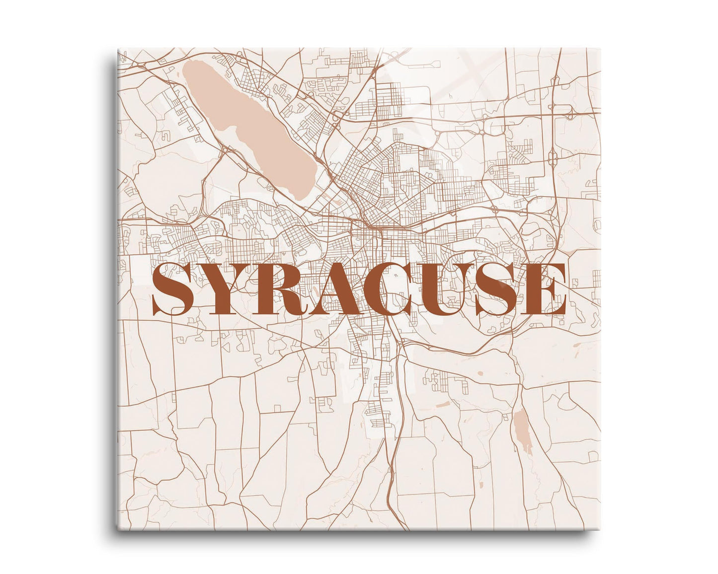 Modern Minimalist New York Syracuse Map | Hi-Def Glass Art | Eaches | Min 2