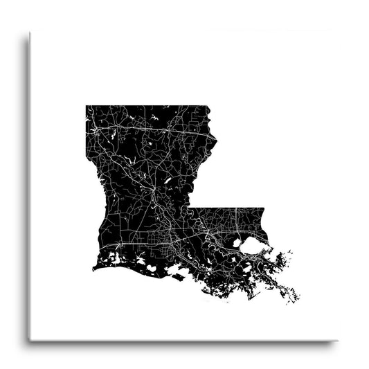 Modern Louisiana State Shape With Map | Hi-Def Glass Art | Eaches | Min 1
