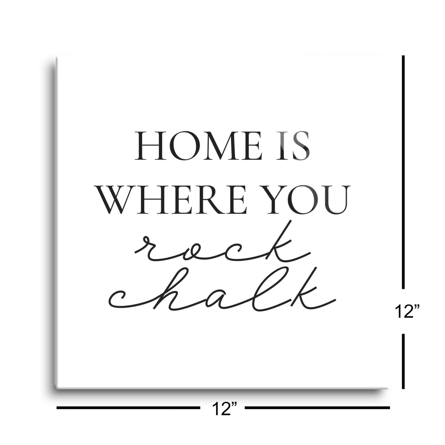 Minimalist B&W Kansas Rock Chalk | Hi-Def Glass Art | Eaches | Min 1