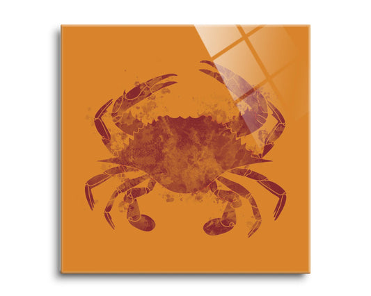 Louisiana Colorful Water Color Blue Crab | Hi-Def Glass Art | Eaches | Min 2