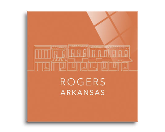 Modern Minimalist Arkansas Rogers Skyline | Hi-Def Glass Art | Eaches | Min 2
