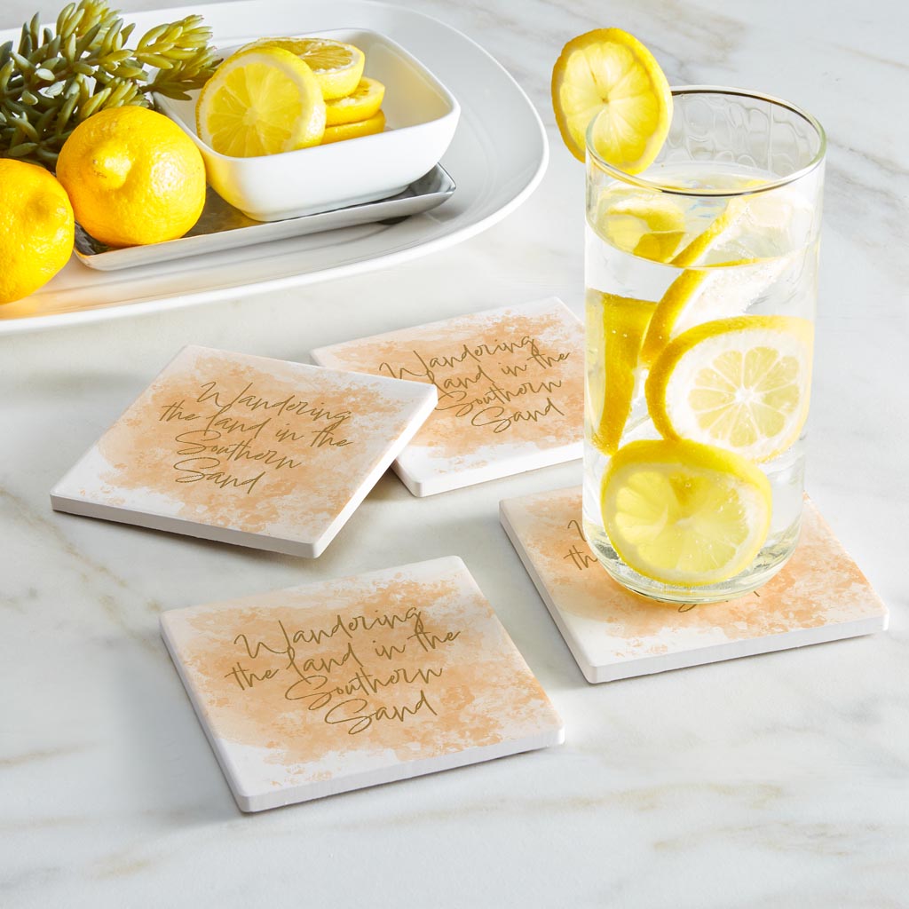 Wandering The Land Water Color | Absorbent Coasters | Set of 4 | Min 2