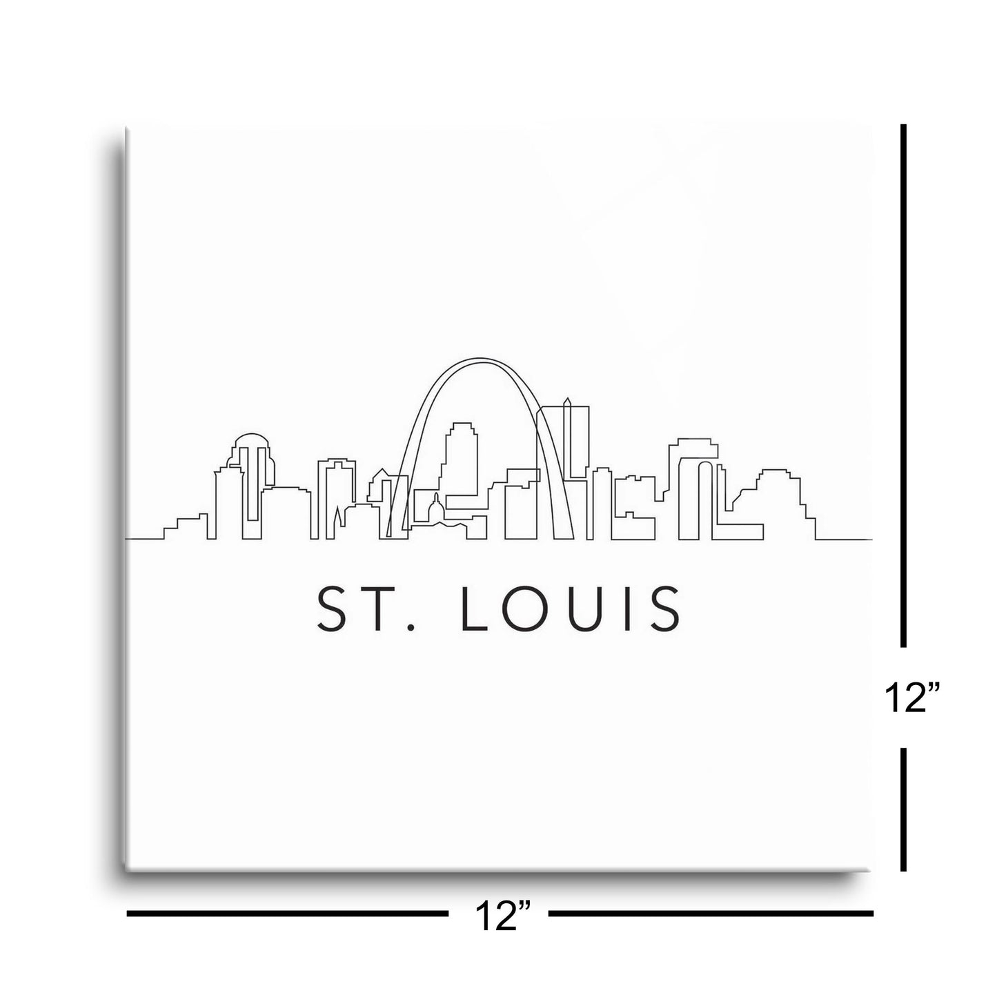 Minimalist B&W Missouri St Louis Skyline | Hi-Def Glass Art | Eaches | Min 1