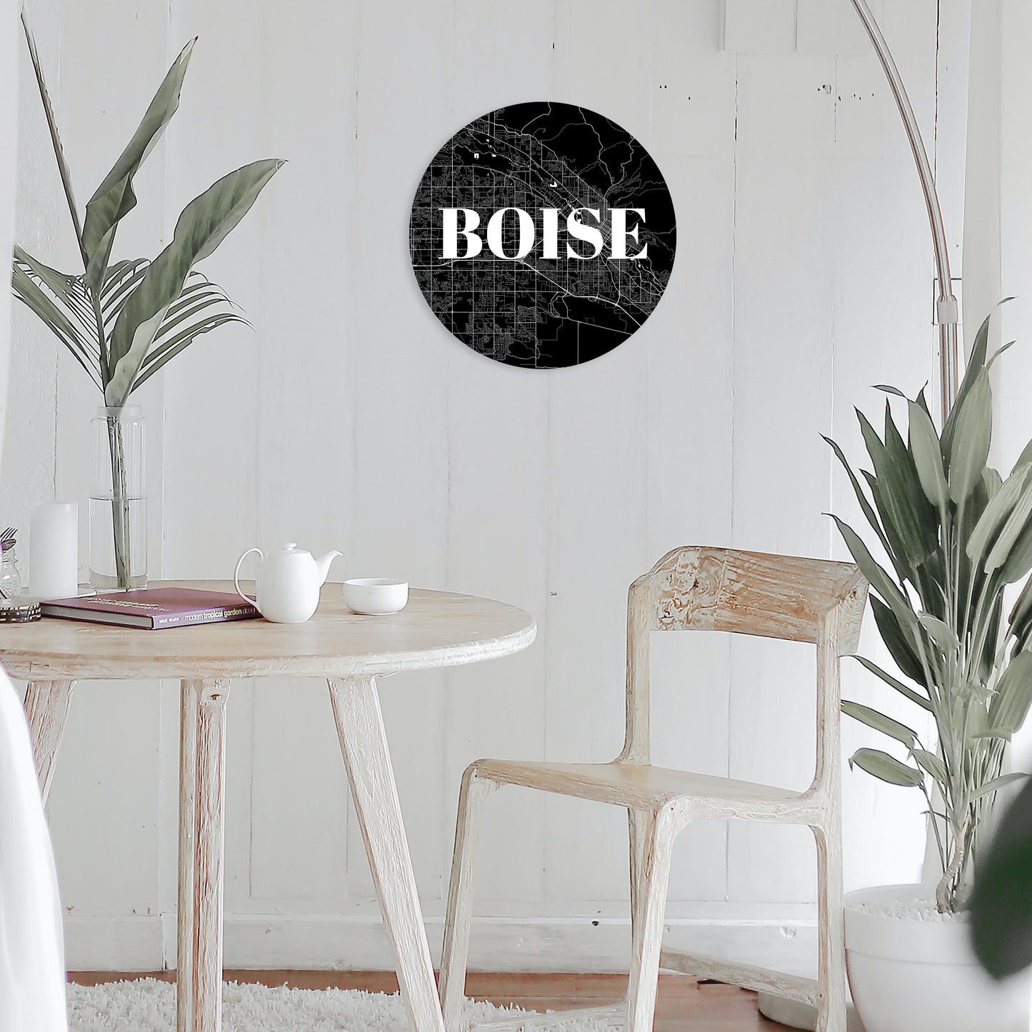 Minimalist B&W Idaho Boise Map | Wood Sign | Eaches | Min 1