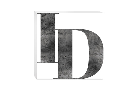 Minimalist B&W Idaho White Initials | Wood Block | Eaches | Min 2