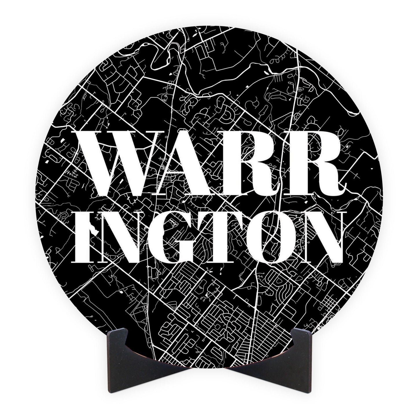 Minimalistic B&W Pennsylvania Warrington Map | Wood Sign | Eaches | Min 1