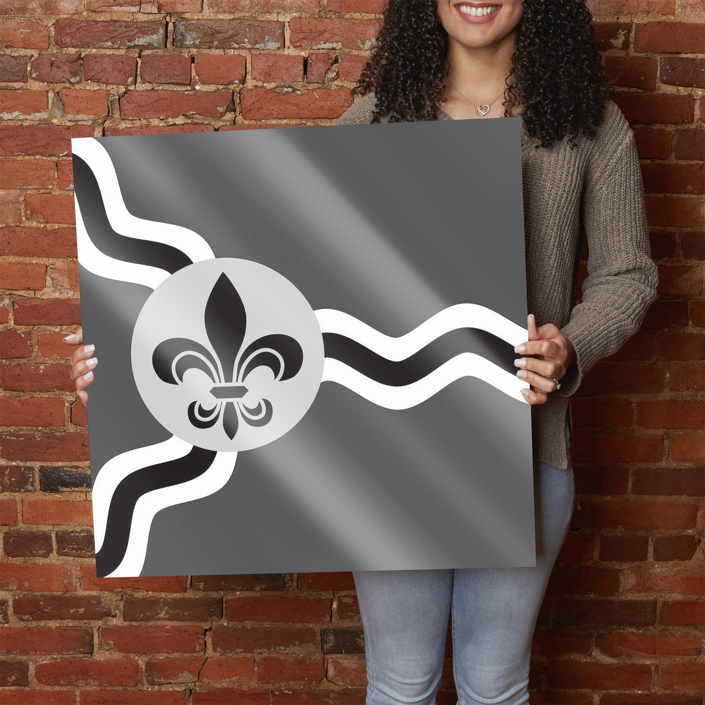 Minimalist B&W Missouri St Louis Flag | Hi-Def Glass Art | Eaches | Min 1