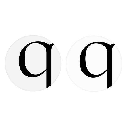 Minimalist Monogram Q Circle | Absorbent Car Coasters | Set of 2 | Min 4