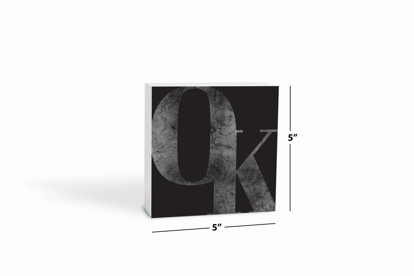 Modern Black Oklahoma Initials | Wood Block | Eaches | Min 4