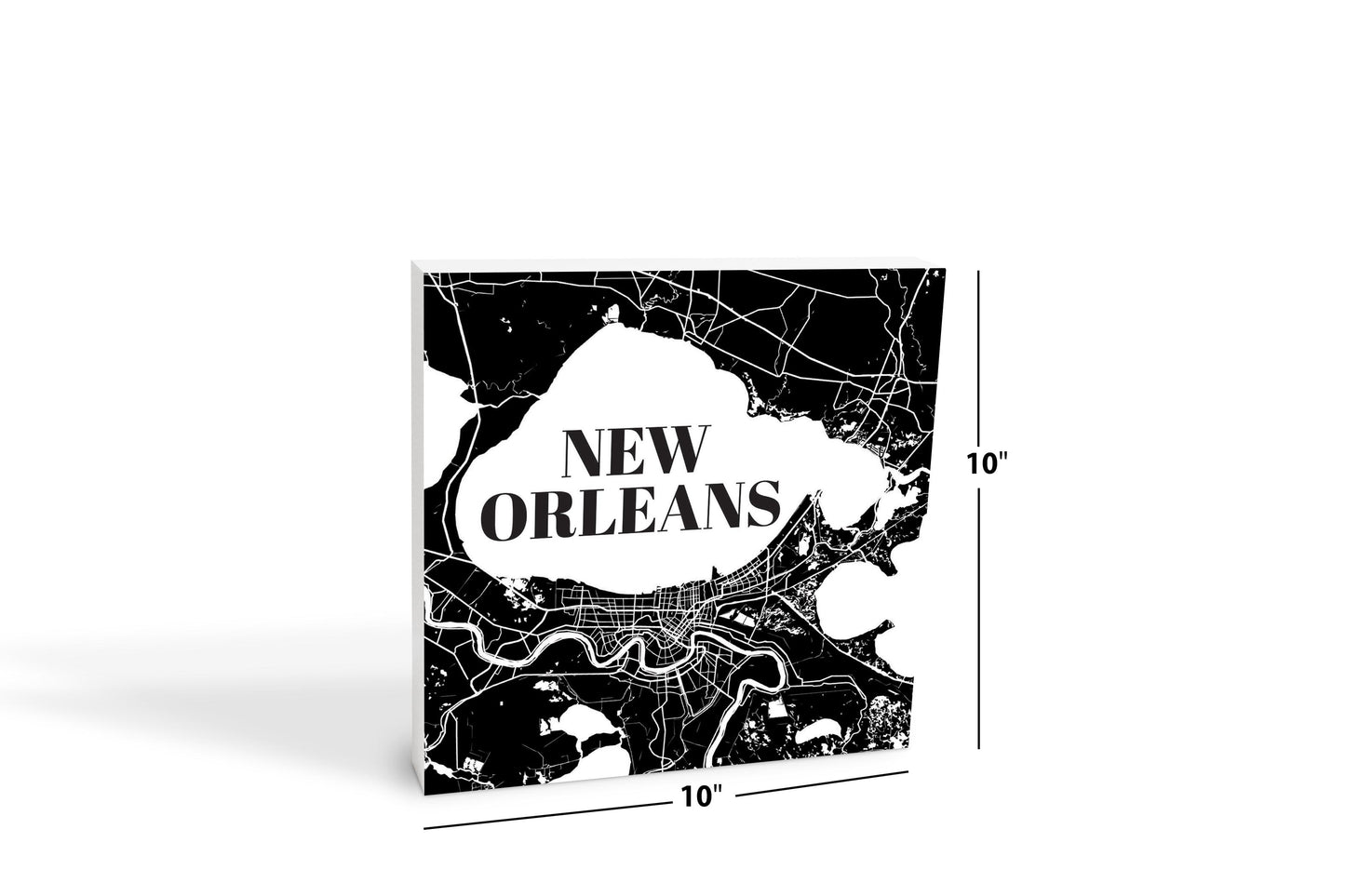 Modern Louisiana New Orleans Map | Wood Block | Eaches | Min 2