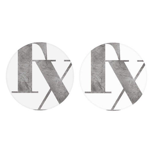 Modern White Texas Initials| Absorbent Car Coasters | Set of 2 | Min 4