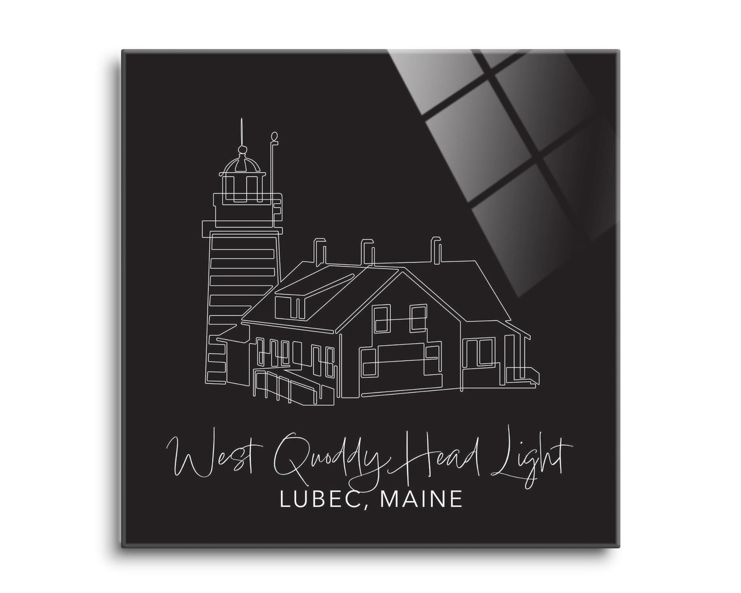 Black West Quoddy Head Light | Hi-Def Glass Art | Eaches | Min 2