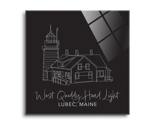 Black West Quoddy Head Light | Hi-Def Glass Art | Eaches | Min 2