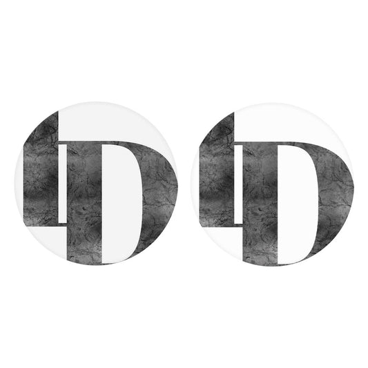 Minimalist B&W Idaho White Initials | Absorbent Car Coasters | Set of 2 | Min 4