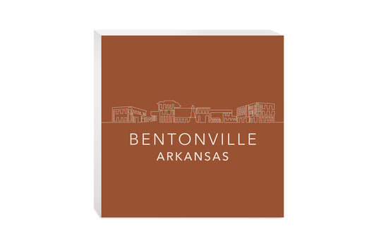 Modern Minimalist Arkansas Bentonville Skyline | Wood Block | Eaches | Min 2