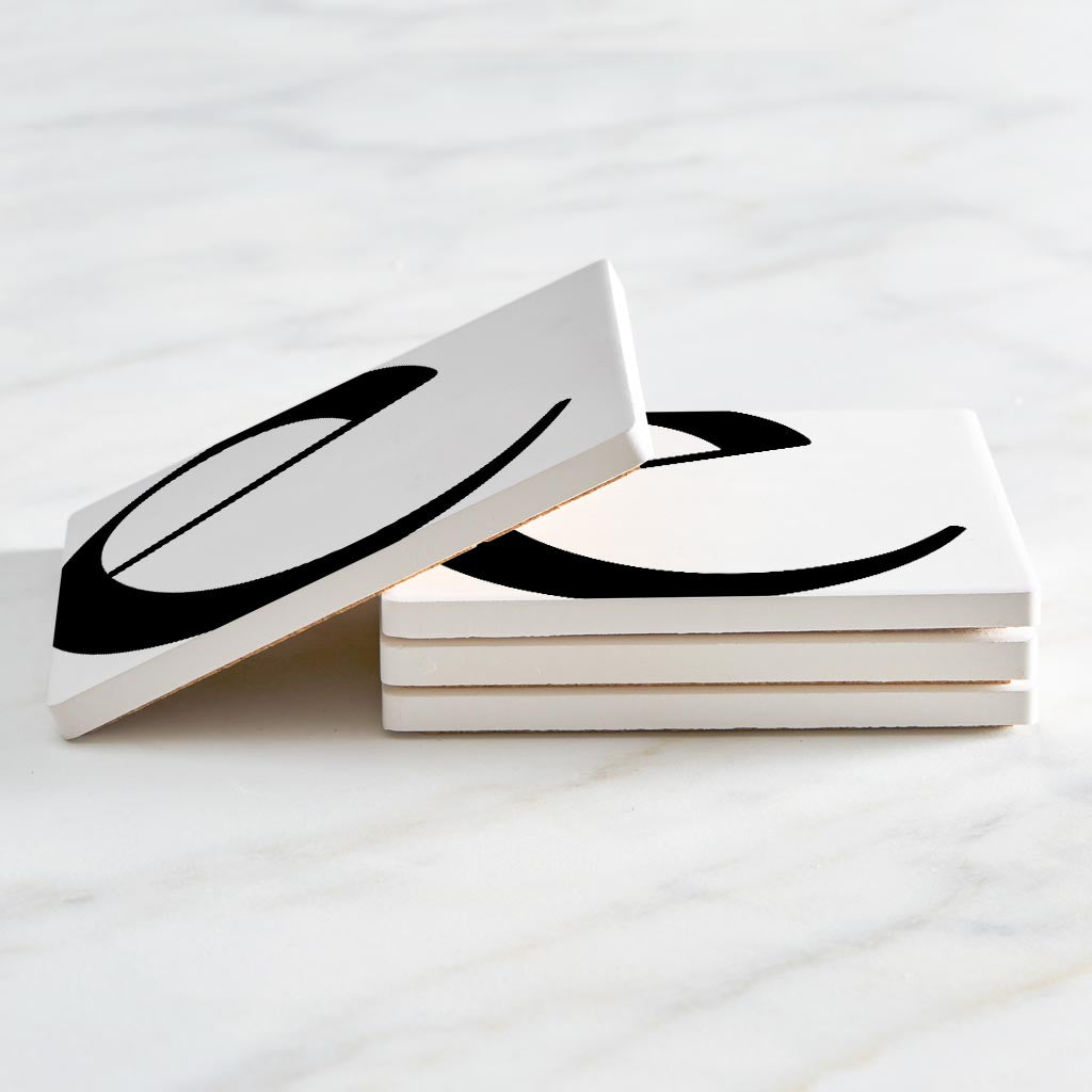 Minimal Monogram E | Absorbent Coasters | Set of 4 | Min 2