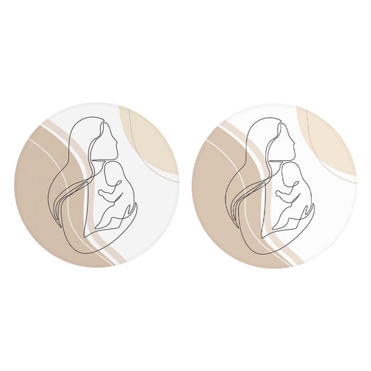 Modern Minimalist Mothers Day Mom Baby | Absorbent Car Coasters | Set of 2 | Min 4