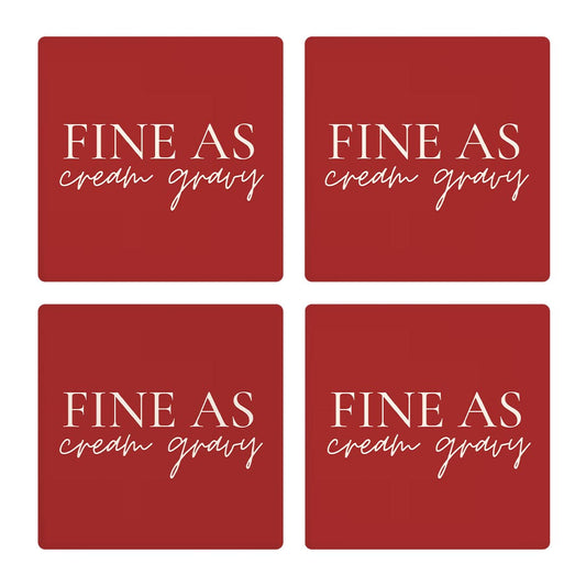Modern Minimalist Texas Fine As Gravy | Absorbent Coasters | Set of 4 | Min 2