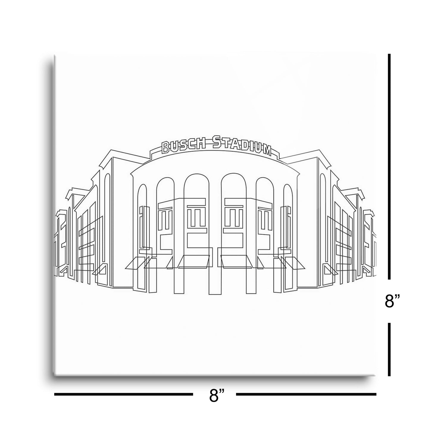 Minimalist B&W Missouri Busch Stadium Line Drawing | Hi-Def Glass Art | Eaches | Min 2