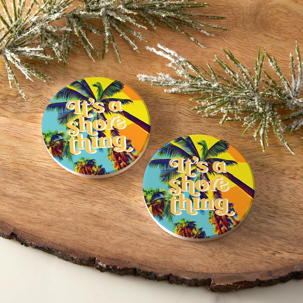 Its A Shore Thing | Absorbent Car Coasters | Set of 2 | Min 4