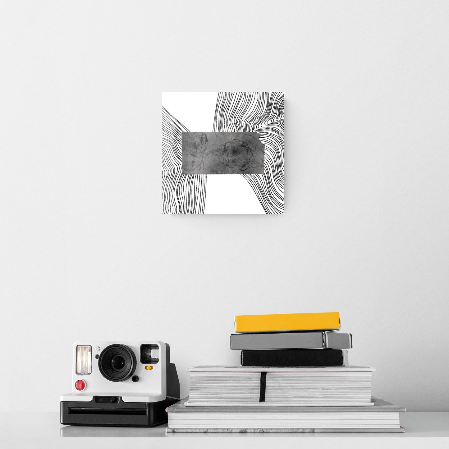 Minimalist B&W Kansas State With Fluid Lines | Hi-Def Glass Art | Eaches | Min 2