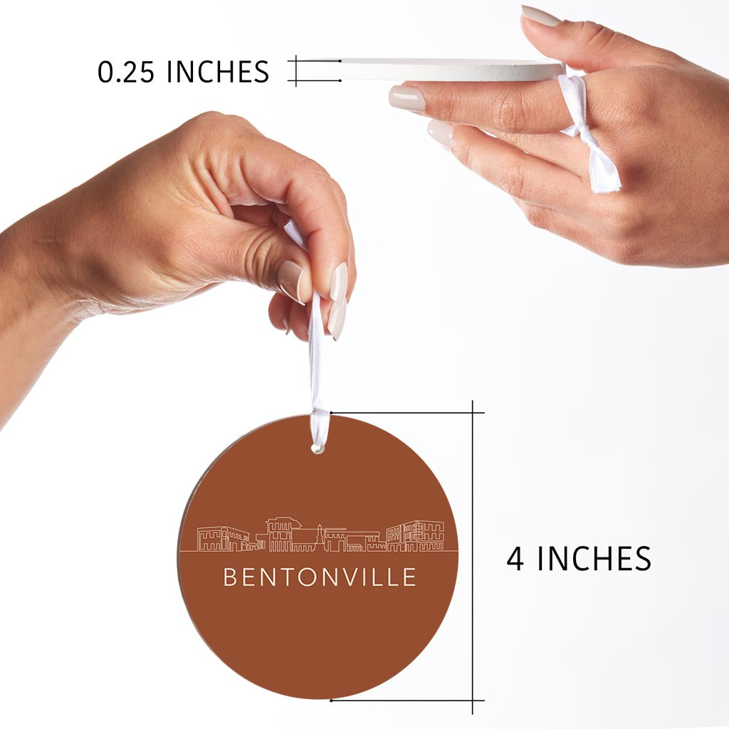 Modern Minimalist Arkansas Bentonville Skyline | Wood Ornament | Eaches | Min 6