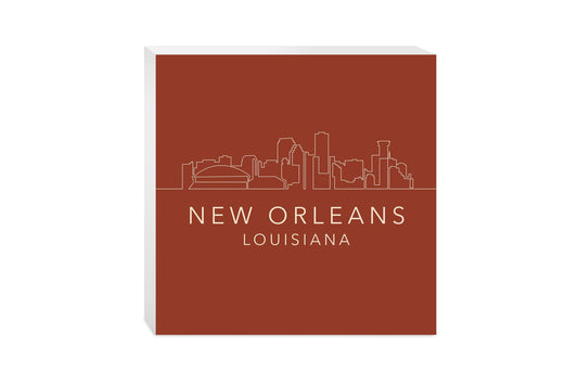 Louisiana Colorful New Orleans Skyline | Wood Block | Eaches | Min 2