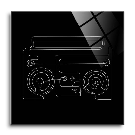 Minimalistic Music Line Drawings | Hi-Def Glass Art | Eaches | Min 1
