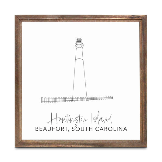 Huntington Island Lighthouse | Wood Sign | Eaches | Min 1