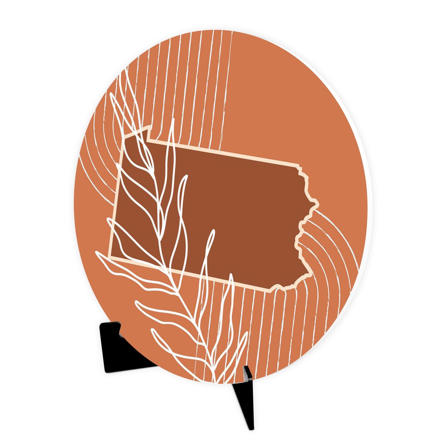 Modern Minimalist Pennsylvania State Leaf | Wood Sign | Eaches | Min 1