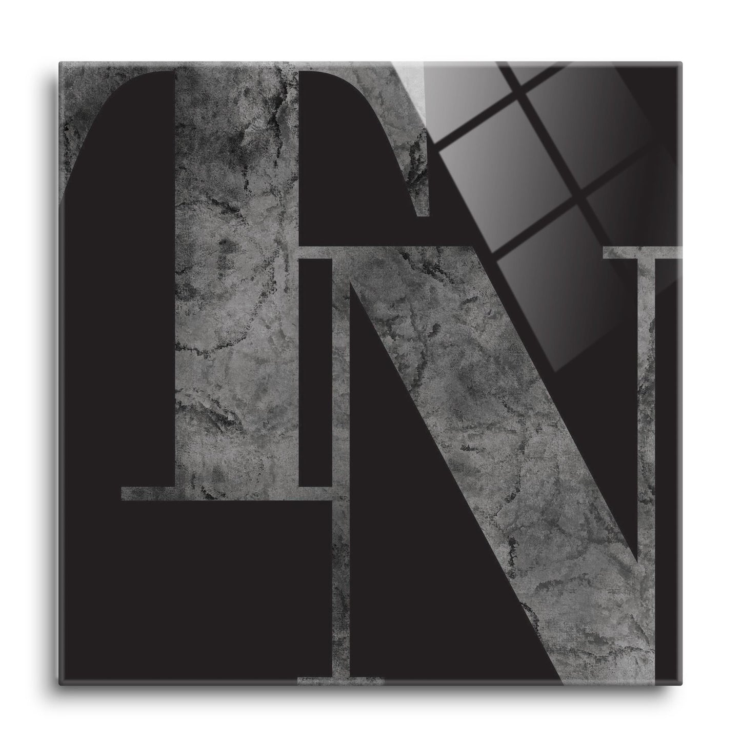 Minimalist B&W Tennessee Black Initials | Hi-Def Glass Art | Eaches | Min 1