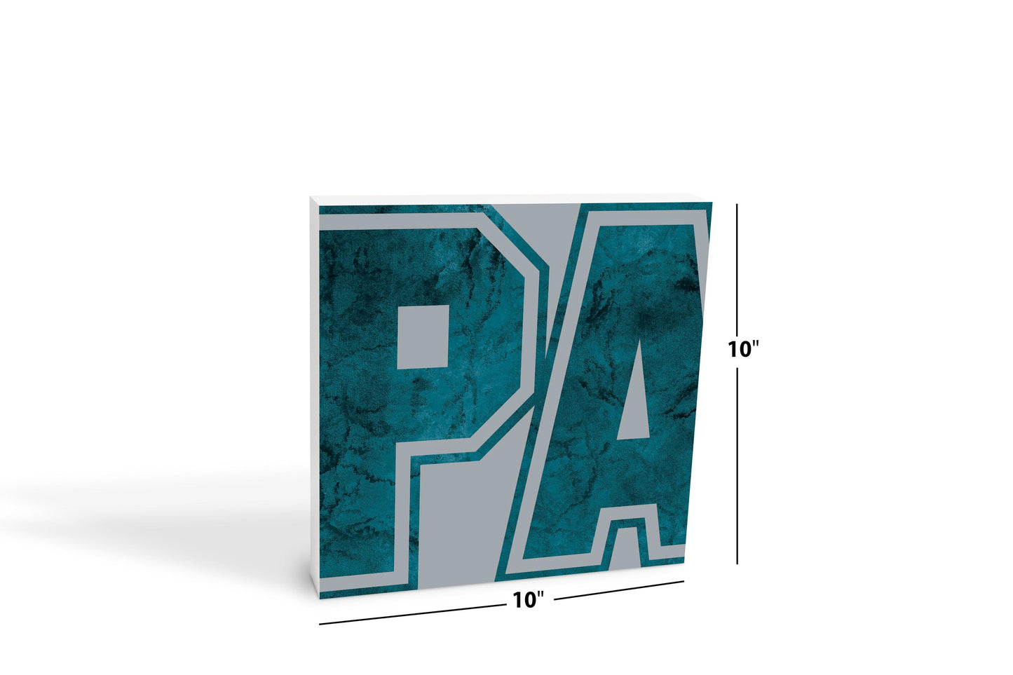 Modern Minimalist Pennsylvania Grey Initials | Wood Block | Eaches | Min 2