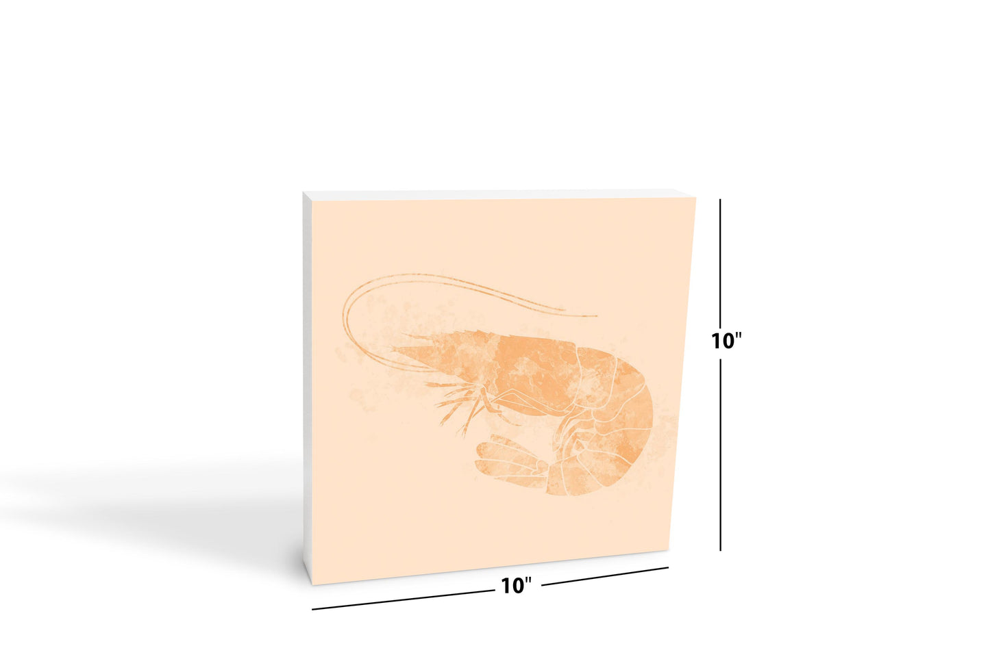 Louisiana Colorful Water Color Shrimp | Wood Block | Eaches | Min 2
