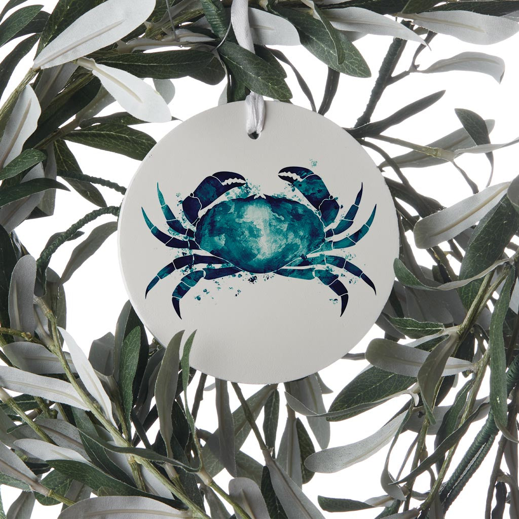 New England Water Color Crab | Wood Ornament | Eaches | Min 6