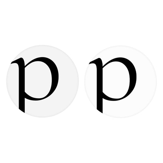 Minimalist Monogram P Circle | Absorbent Car Coasters | Set of 2 | Min 4