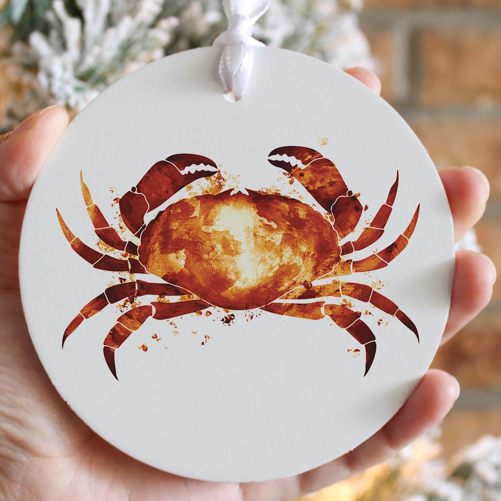 East Coast Water Color Crab | Wood Ornament | Eaches | Min 6
