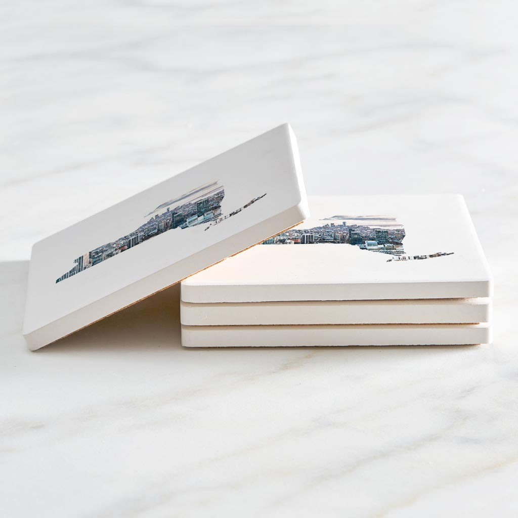 New York State Shape Picture | Absorbent Coasters | Set of 4 | Min 2