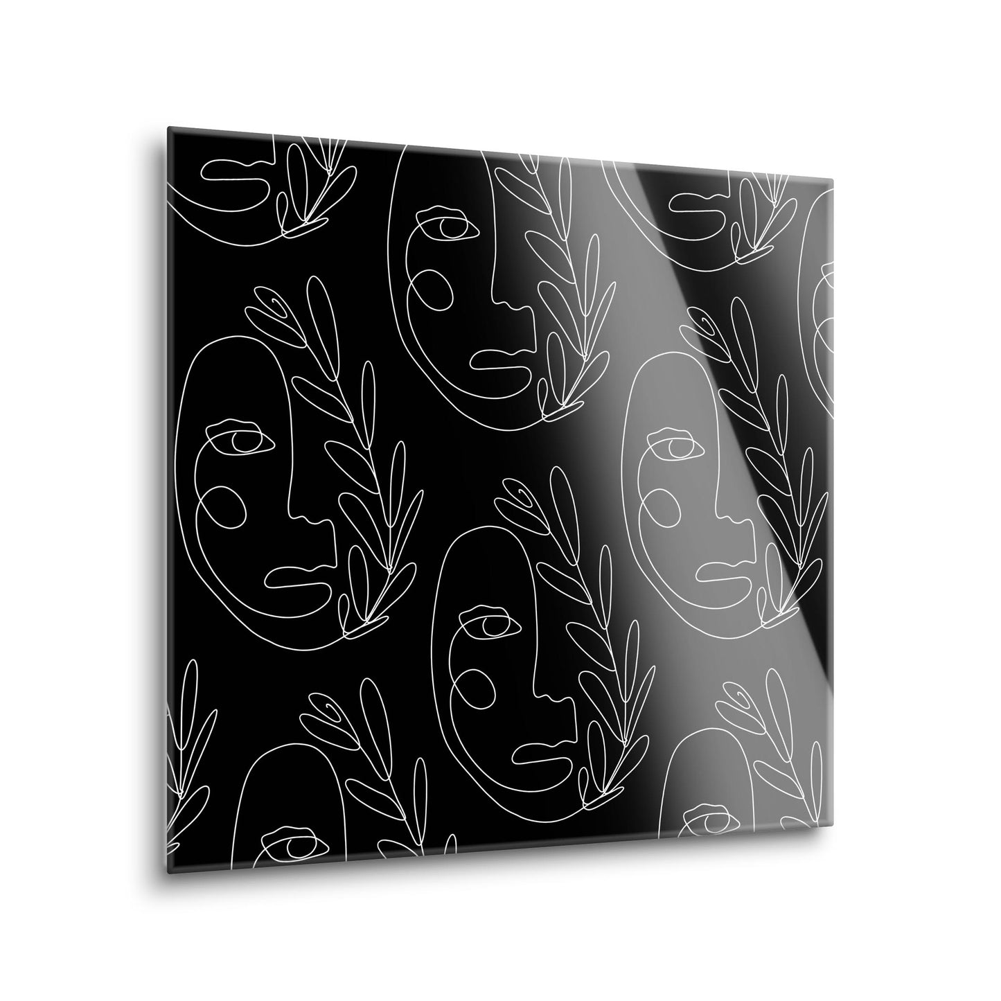 Simple Line Face Pattern| Hi-Def Glass Art | Eaches | Min 1